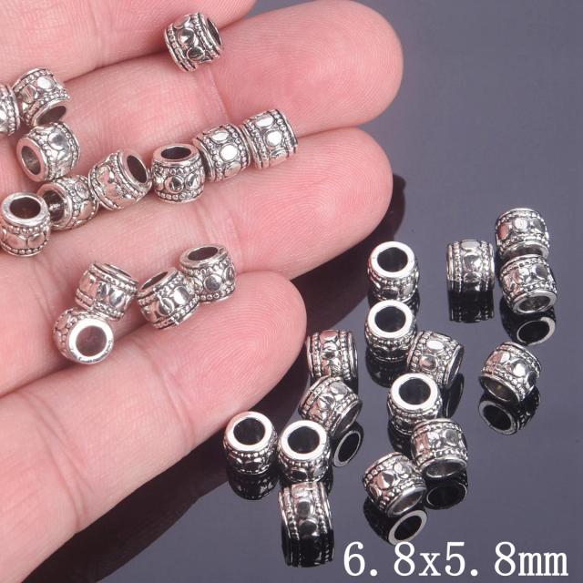 Contas de Metal Prata Tibetana para DIY - 50 Peças para Jóias e Artesanato