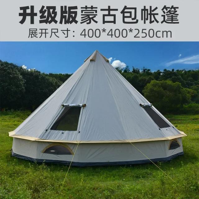 6-10 pessoas luxo mongólia yurt família viagem caminhadas antiestresse acampamento ao ar livre castelo tenda prata revestido função uv