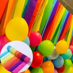 Rolo De Papel Crepe Colorido, DIY Origami Party Decor, Streamer Arco-íris, Papel Rugas, Cortina De Fundo, Casamento, Baby Shower Supply, 6Pcs - Image 1