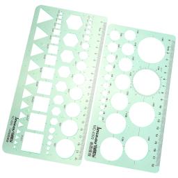 Geometria Medição Template para Estudantes, Réguas Desenho, Ferramentas de Elaboração Plásticas, Ferramentas Geométricas DIY, 2 Pcs - Image 1