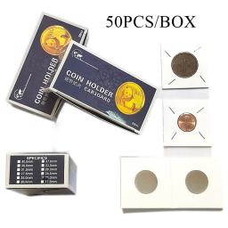 Praça Titulares Coin Papelão, Coin Album Coleção Clip, Selo Comemorativo, Armazenamento Titular Capa, 12 Especificações, 50Pcs - Image 2