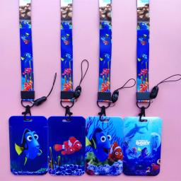 Disney Procurando Nemo-Porta-Cartão Cartoon para Mulheres, Cordões, Estojo Cartão de Crédito, Alça de Pescoço, Porta-Crachá Dory ID, Clipe Retrátil Marlin - Image 2