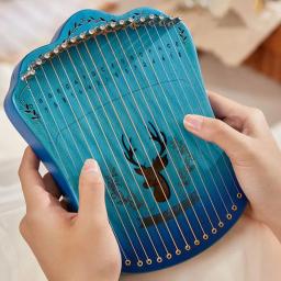 Cega-Mini Harpa Lira Portátil para Crianças, 17 Cordas, Fingerstyle, Instrumentos Musicais Profissionais, Iniciantes Small Gift - Image 1