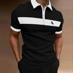 Polo de poliéster com impressão digital 3D masculino, camisa esportiva de manga curta casual, camisa de golfe de secagem rápida, verão, nova - Image 5