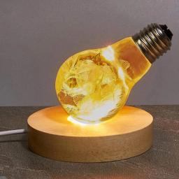 Base de luz luminosa redonda com controle remoto, luz LED de madeira, suporte giratório, suporte da lâmpada, energia USB, ornamento de arte - Image 3