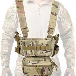 Homens Multicam caça MK3 tático peito Rig arnês, Modular leve Airsoft Militar Vest, 5.56 Mag bolsa, Panball engrenagem - Image 5