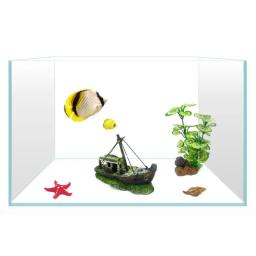 Aquário Shipwreck Decorações, Fish Tank Ornamentos, Resina afundado Navio de água doce Saltwater Betta Decor - Image 3