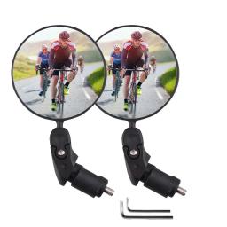 Espelho Retrovisor de Bicicleta Universal, Ajustável Girar, Ângulo Largo, Guiador de Ciclismo, Espelhos Retrovisores para MTB, Acessórios de Estrada, 2Pcs - Image 1