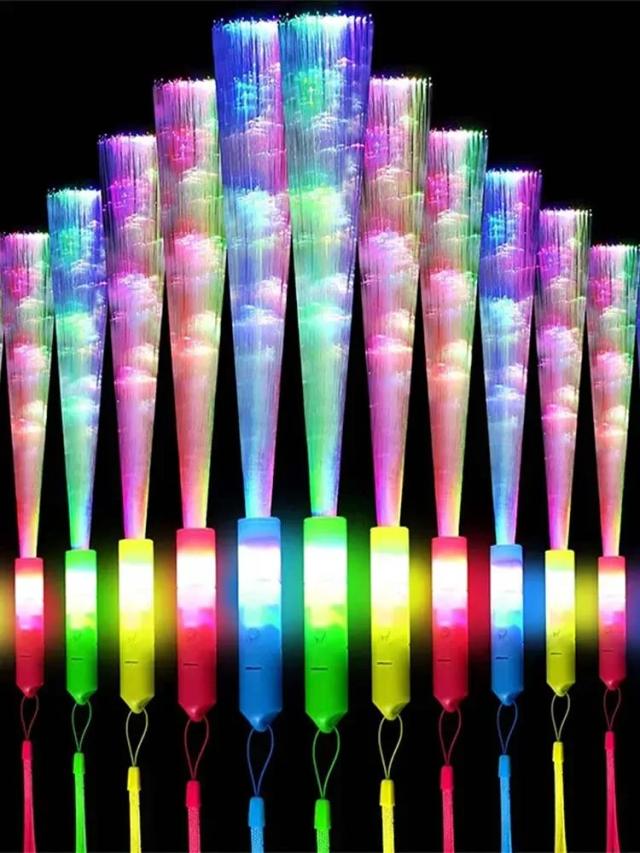 Fibras Luminosas LED para Festas, 24 ou 48 Peças com 3 Padrões de Luz - Presente Perfeito para Natal e Aniversário