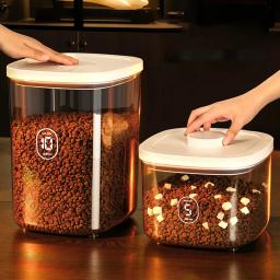 Recipiente de alimento do cão e do gato, tanque de armazenamento plástico selado, umidade-prova latas, garrafas transparentes e frascos, acessórios para animais domésticos, 6kg - Image 1