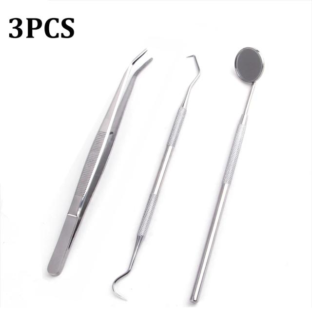 Kit Ferramentas Higiene Dentária Aço Inoxidável 3 Peças