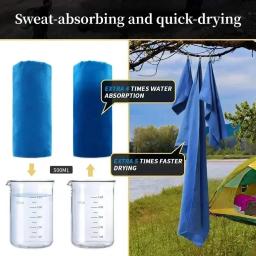 Toalha de esportes de secagem rápida com saco de armazenamento, toalhinha, ginásio, fitness, camping, corrida, praia, toalhinha, azul, cinza, verde, 40x80cm - Image 2