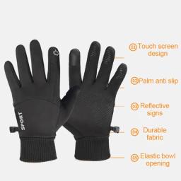 Luva Esportiva Térmica Impermeável para Homens e Mulheres, Tela de Toque, Luvas Quentes para Correr, Ciclismo, Condução, Caminhada, Esqui, Inverno - Image 5