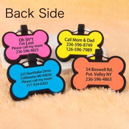 Personalizado osso Silicone Dog Tag, gravado Name Tags, personalizado Pet ID Card, Soundless Puppy Gift - Image 4