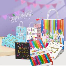 Desenhos animados customizáveis sacolas de compras, sacos de papel kraft, embalagem de presente, festa de aniversário, atacado, 40pcs - Image 5