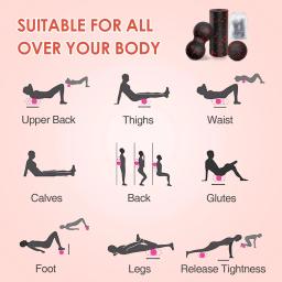 Rolo de massagem oco para ioga, conjunto de bola de amendoim, coluna de espuma de fitness epp para dor nas costas, pernas, quadril, alongamento de tecidos profundos, relaxamento muscular - Image 5