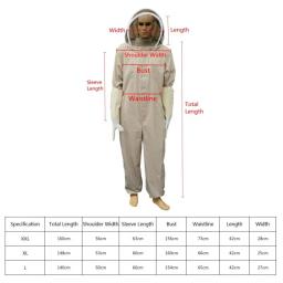 Terno de apicultura profissional com luva de couro, Abelha ventilada de corpo inteiro, Roupa de proteção, Roupa de segurança agrícola - Image 4