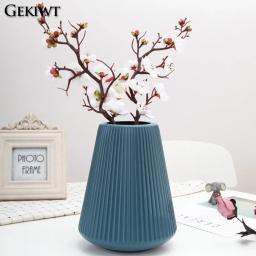 Grandes vasos de flores minimalistas, vaso criativo nórdico, recipiente plástico, arranjo de flores, decoração de casa, decoração - Image 5