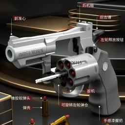 Csnoobs-ZP5 357 Revolver Toy Gun para crianças e adultos, disparo contínuo mecânico, pistola automática, bala de dardo macio, arma CS ao ar livre - Image 4