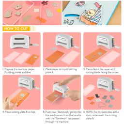 Mini máquina de corte scrapbook cortador máquina de gravação diy máquina de corte scrapbooking papel artesanato ferramenta 4 cores - Image 4