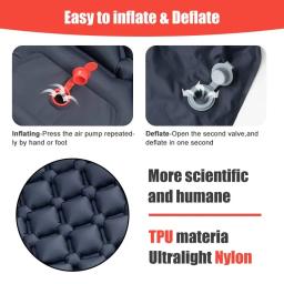Portátil Camping Sleeping Pad, Colchão inflável ultraleve, Almofada de ar ao ar livre, Mat for Travel, Caminhadas - Image 3