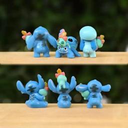 6 pçs lilo & stitch figura dos desenhos animados modelo coleção anime ornamento de mesa decoração do bolo aniversário crianças brinquedos presentes - Image 3