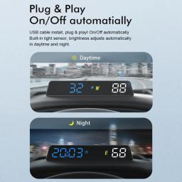 Vjoycar 2023 gps painel hud gague digital velocímetro tempo bússola altitude plug and play acessórios eletrônicos para todos os carros - Image 5
