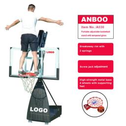 Suporte portátil ajustável do basquetebol, sistema do aro, placa do vidro moderado, móvel - Image 6
