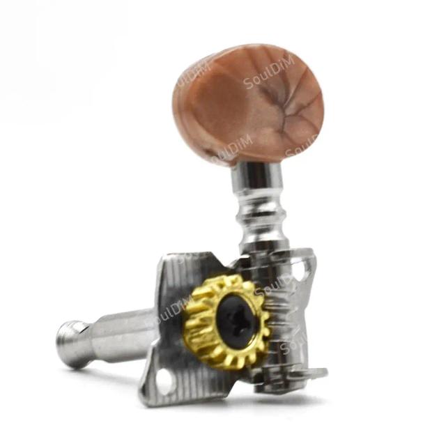 Conjunto de 4 Cabeças de Máquina para Afinador de Ukulele e Guitarra Miniatura