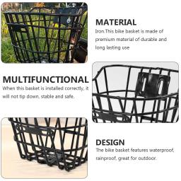 Cesta de bicicleta dianteiro traseiro crianças cestas meninas guiador ciclismo ciclo armazenamento rattan triciclo rack bicycyle toddlers legal malha arame - Image 6