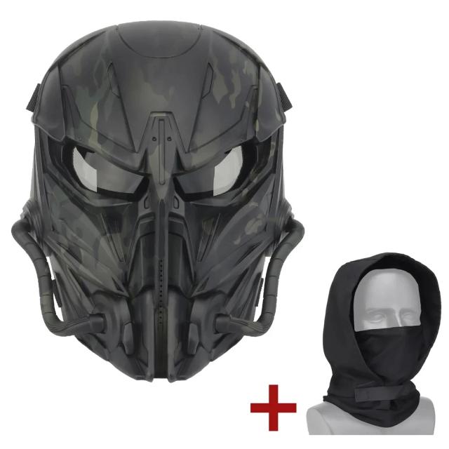 Máscara Protetora de Paintball e Airsoft Tático Justiceiro para Halloween e Cosplay com Camuflagem Completa