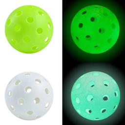 Pickleball luminoso para competição ao ar livre, bola verde durável, luz da noite, brilhante no escuro, 74mm, 40 buracos - Image 3