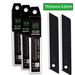 100 pçs 100mm * 18mm preto lâmina de faca utilitário aço inoxidável ferramenta diy substituir a lâmina de escultura para papelaria escritório estudante - Image 1