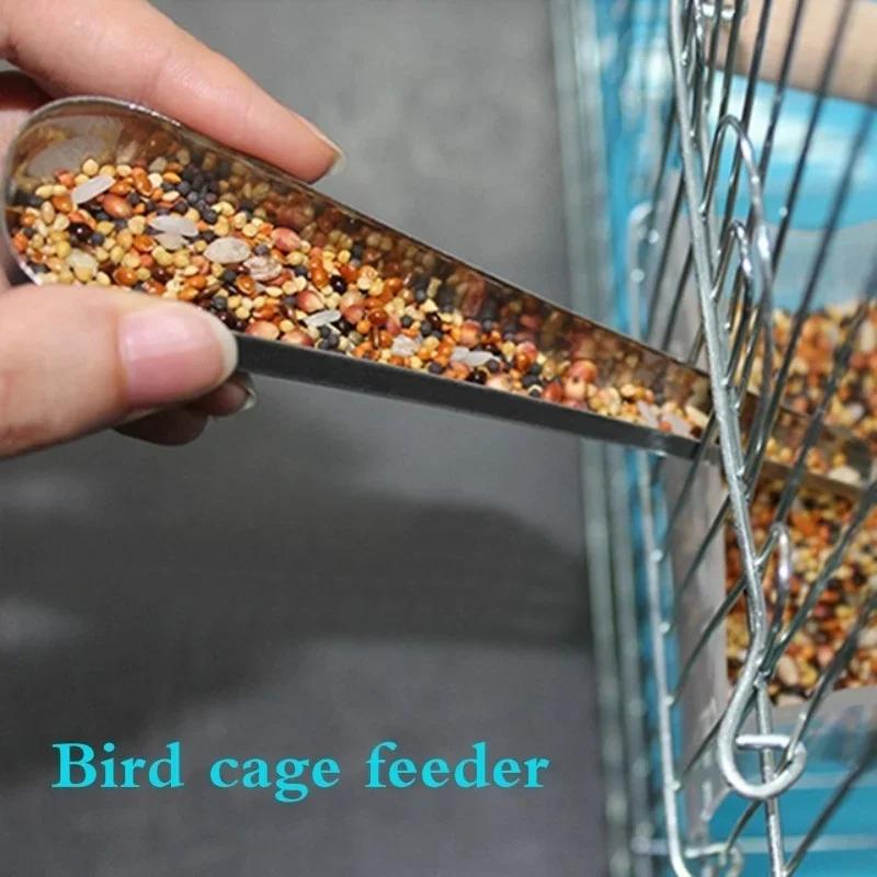 Alimentador De Gaiola De Pássaro De Aço Inoxidável, Bird Feeding Supply, Papagaio Pigeon, Pássaro Acessório, Alimentador De Beija-flor, 1Pc - Image 1