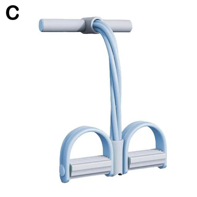 Tensor de Pedal de 4 Tubos - Equipamento Fitness Portátil para Abdômen, Pernas e Braços