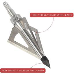 Metal Arrowhead Arrows para Besta e Arco Composto, Caça Archery Broadheads, 100 grãos, 3 lâminas, 12 pcs - Image 5