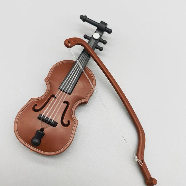 Mini Violino de Madeira em Miniatura 1/12 Artesanal Não-Tóxico para Decoração de Casa de Bonecas