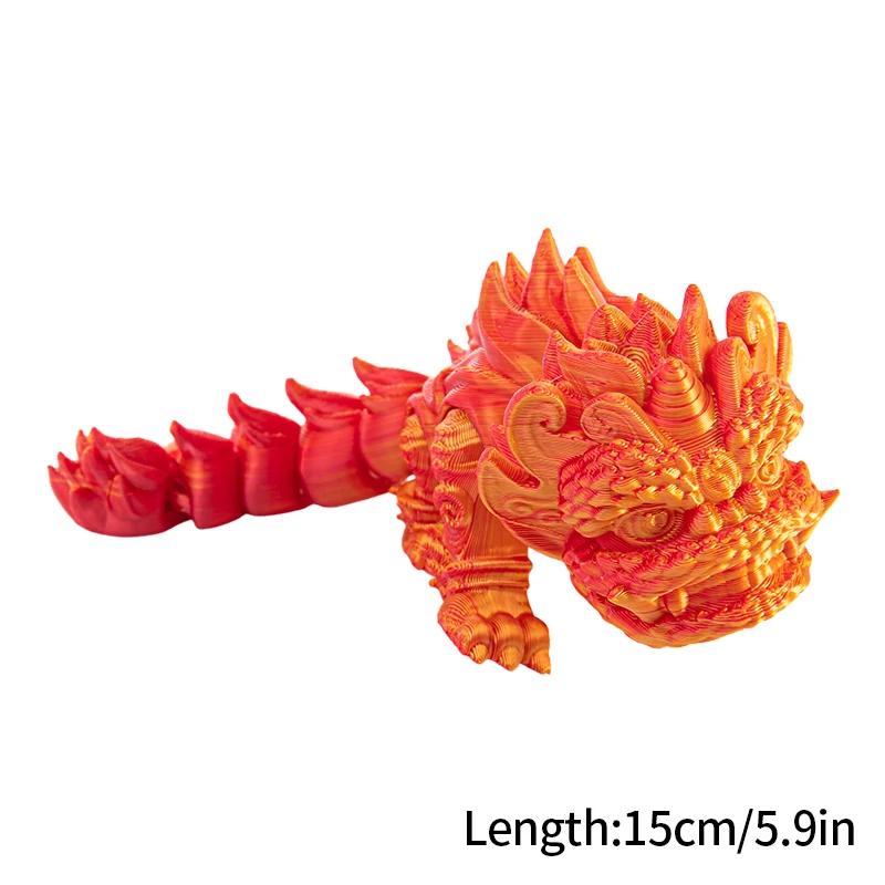 3D Impresso Lion Dance Articulado Articulado, Decoração Desktop, Ornamento Festival da Primavera Brinquedos, Casa e Escritório, 15cm - Image 1