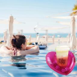 1-5 pçs pvc inflável beber copo titular amor em forma de coração piscina float festa decorações flutuante água cerveja suportes - Image 4