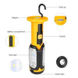 Dobrável smd led luz de trabalho powrful led lanterna acampamento caminhadas emergência multifunções recarregável iluminação deformável - Image 6