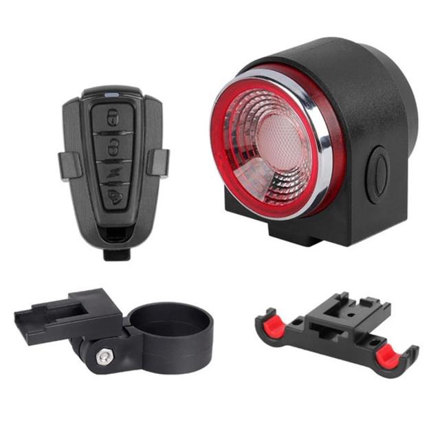 Bloqueio Anti-Furto para Bicicleta A8 com Alarme, Freio Automático, Luz Traseira e Controle Remoto Wireless