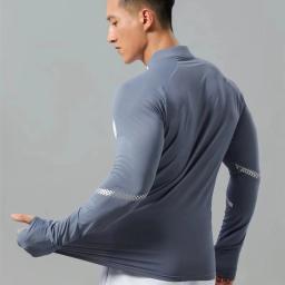 Homens atletismo topos manga longa correndo camisas velocidade esportes ginásio camisas de fitness caras roupas dos homens atleta pista campo singlet - Image 4