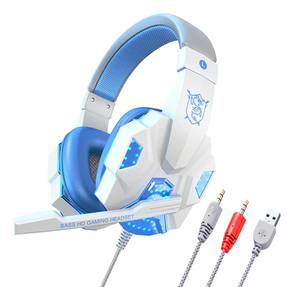 Auscultadores estéreo com cancelamento de ruído, Over Ear, Fones de ouvido com iluminação LED legal, Jogos de celular, Computador - Image 1