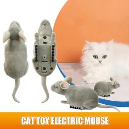 Rato elétrico brinquedos gato jogar escape automático robô vibração rastejando bateria operado pelúcia mouse pet interação brinquedo - Image 1