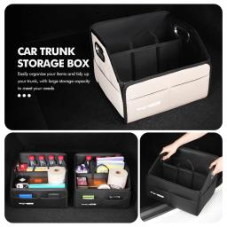 Caixa de armazenamento de porta-malas de carro de couro portátil dobrável organizador para KIA K5 K2 Optima Soul Spectra Niro Cadenza Sephia Carens - Image 1
