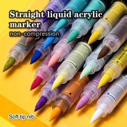 Marcadores de Tinta Acrílica para Pintura Rupestre, Canetas Ponta Pincel, Madeira, Lona, Pedra, Presente de Natal, Artesanato DIY, 12-120Colors - Image 2