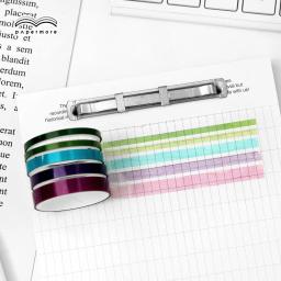 Conjunto de fita adesiva Washi, fita colorida PET translucence Washi, fita artesanal decorativa fina fina fina, 5 rolos/pacote - Image 4
