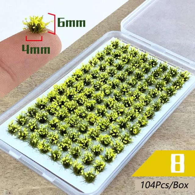 Modelo DIY de Flor e Grama para Ferrovia e Jardim - Kit Completo com 104 Peças para Paisagismo e Dioramas