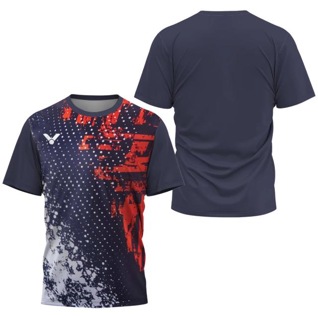 Camisa Tênis Badminton Respirável 2025 Masculina Manga Curta