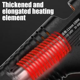 Pistola de cola elétrica quente, pistola de cola eletrotérmica, pistolas industriais, Thermo, ferramenta de reparo, DIY, 11mm cola varas, 150W - Image 2